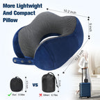 Cirorld Travel Pillow for Airplane, Neck Pillow for Travel, Memory Foam Travel Neck Pillow for Adults, Adjustable & Compact Flight Pillow, Ergonomic Neck Cushion, With Ear Plugs, Eye Mask, Carry Bag