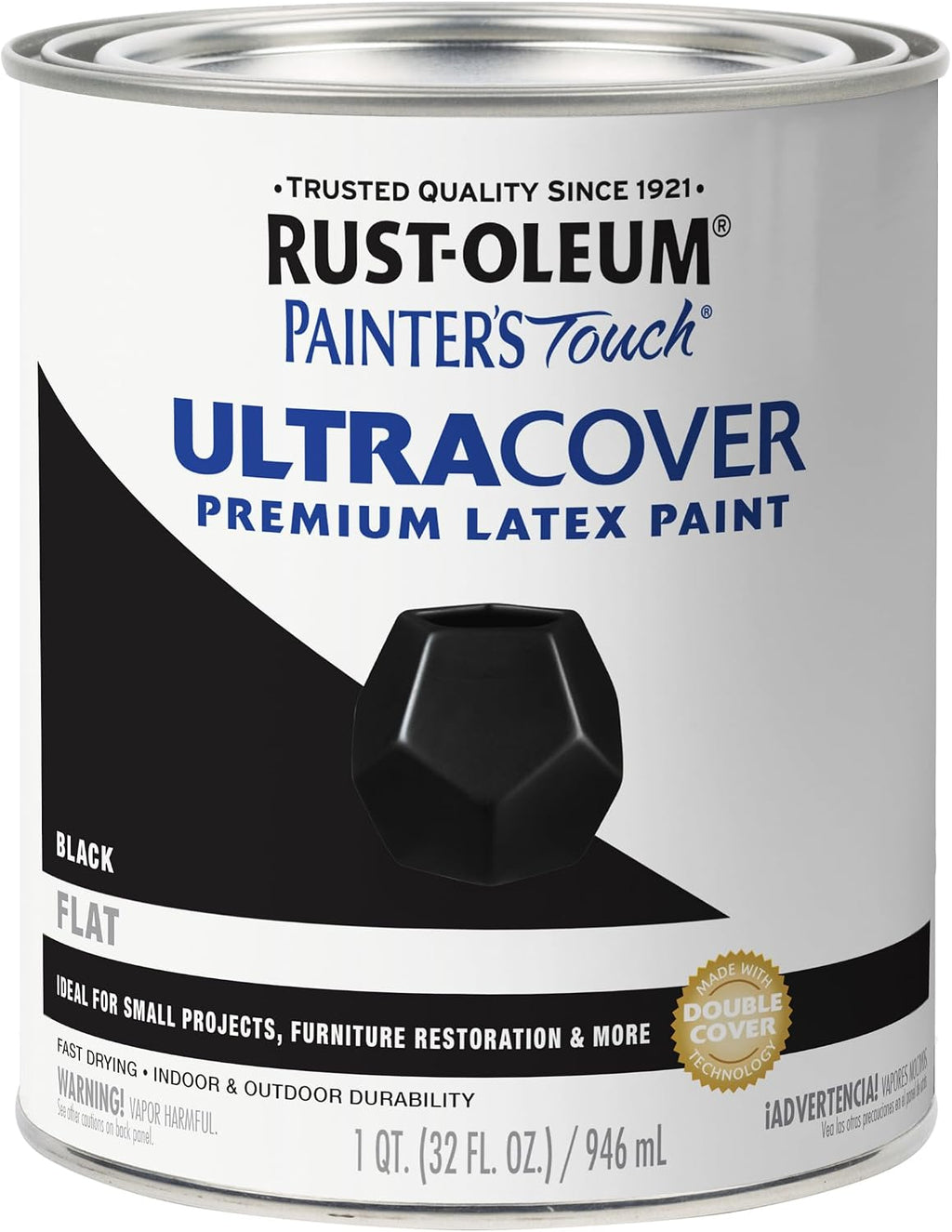 Rust-Oleum Painter's Touch Latex Brush-On Paint, Flat Black