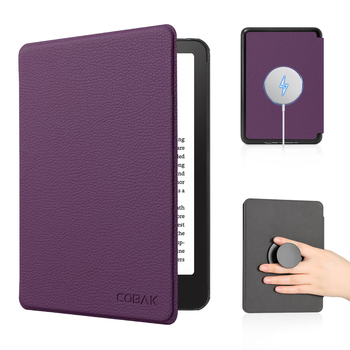 CoBak Case for 6" Kindle 11th Generation 2024 and 2022, Premium PU Leather Smart Cover with Auto Sleep/Wake for Kindle, Black