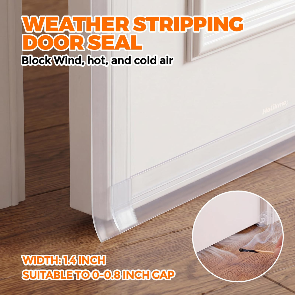 Holikme Weather Stripping Door Seal, Shower Door Seal Strip,1.8" W-33Feet