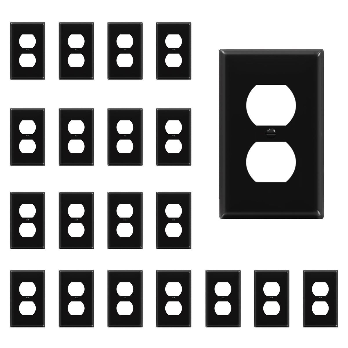 ENERLITES 10 Pack Outlet Covers Wall Plate for Duplex Receptacle, White