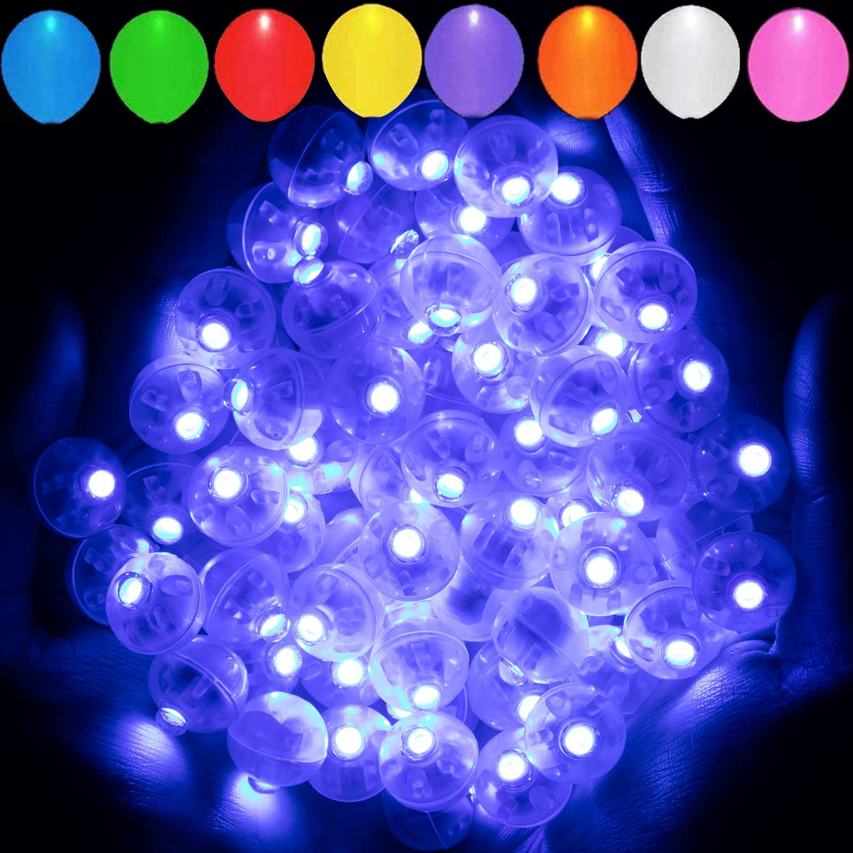 Aogist 200pcs 10-Colors Mini Lights with Hook,Long Standby Time Waterproof LED Balloon Light,Battery Powered,Ball Lamp for Balloon Paper Lantern Birthday Party Christmas Halloween