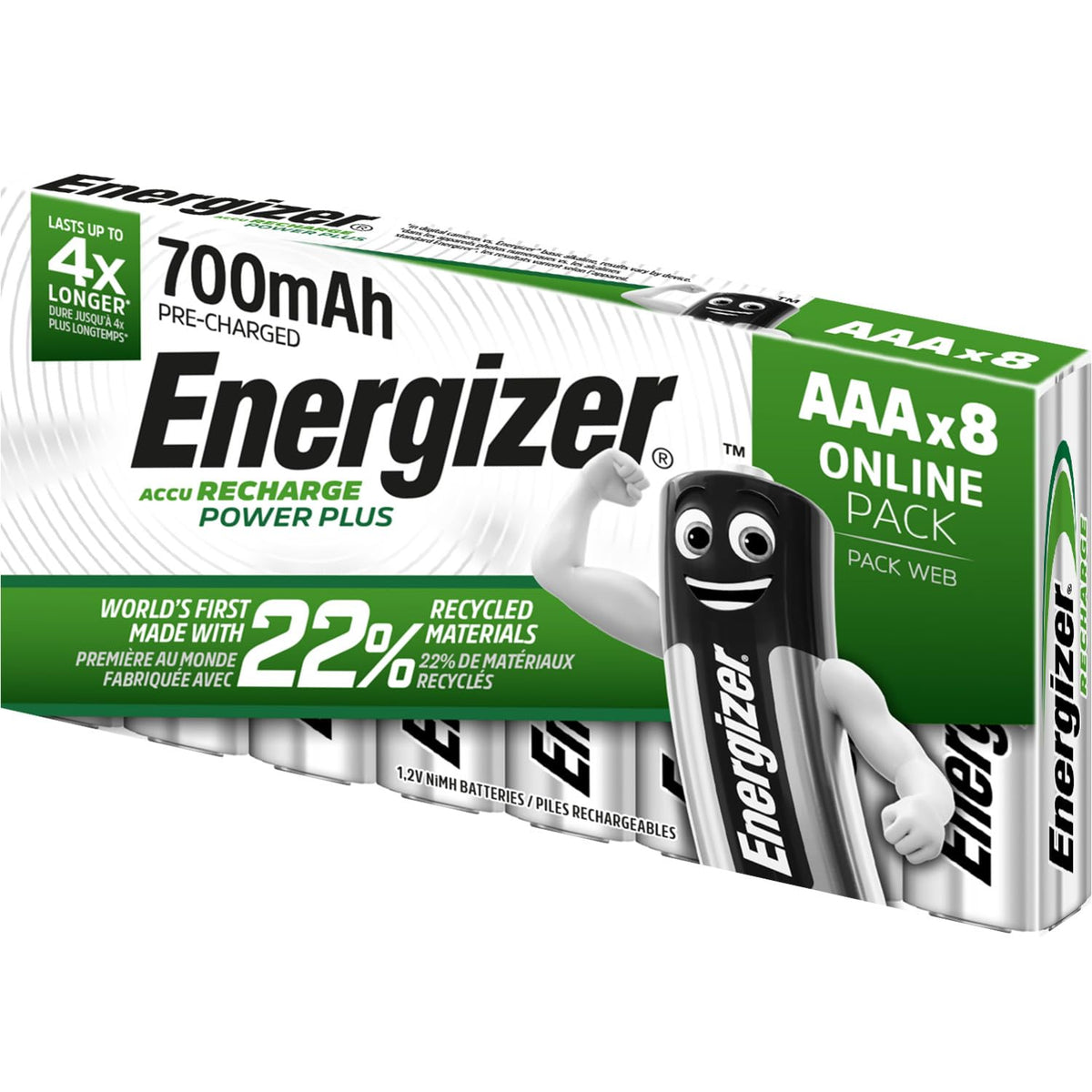 Energizer Recharge Power Plus Rechargeable AA Batteries (8 Pack) 2000 NiMH