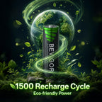 BEVIGOR 12 Slot Battery Charger with 12 Pack AA Rechargeable Batteries