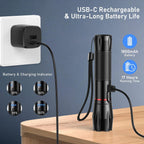 Blukar LED Torch Rechargeable, 2000L Super Bright Flashlight with 5 Modes