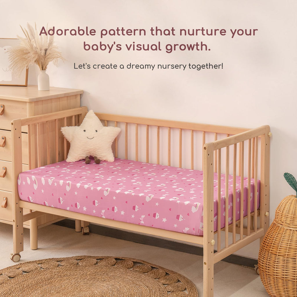 Next to Me Crib Sheets 83x50 cm Fitted 2 Pack Bedside Crib Sheets