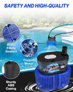 AgiiMan 850GPH Pool Cover Pump, Submersible Sump Pump above Ground