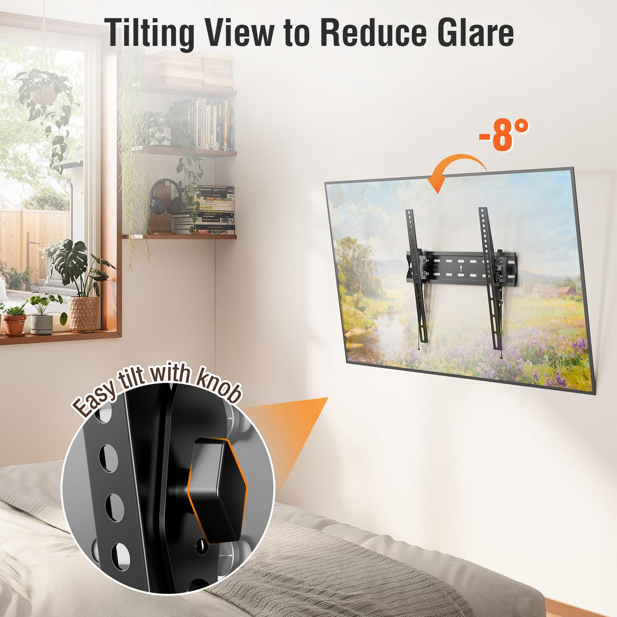 ELIVED Tilt TV Wall Bracket, Ultra Slim TV Mount for 26-60 inch Flat TVs