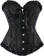 LSFYSZD Women's Lace Up Boned Overbust Corset Bustier Lingerie Bodyshaper Top Plus Size