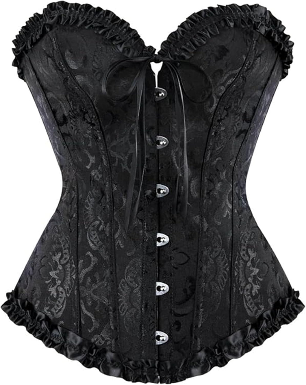 LSFYSZD Women's Lace Up Boned Overbust Corset Bustier Lingerie Bodyshaper Top Plus Size