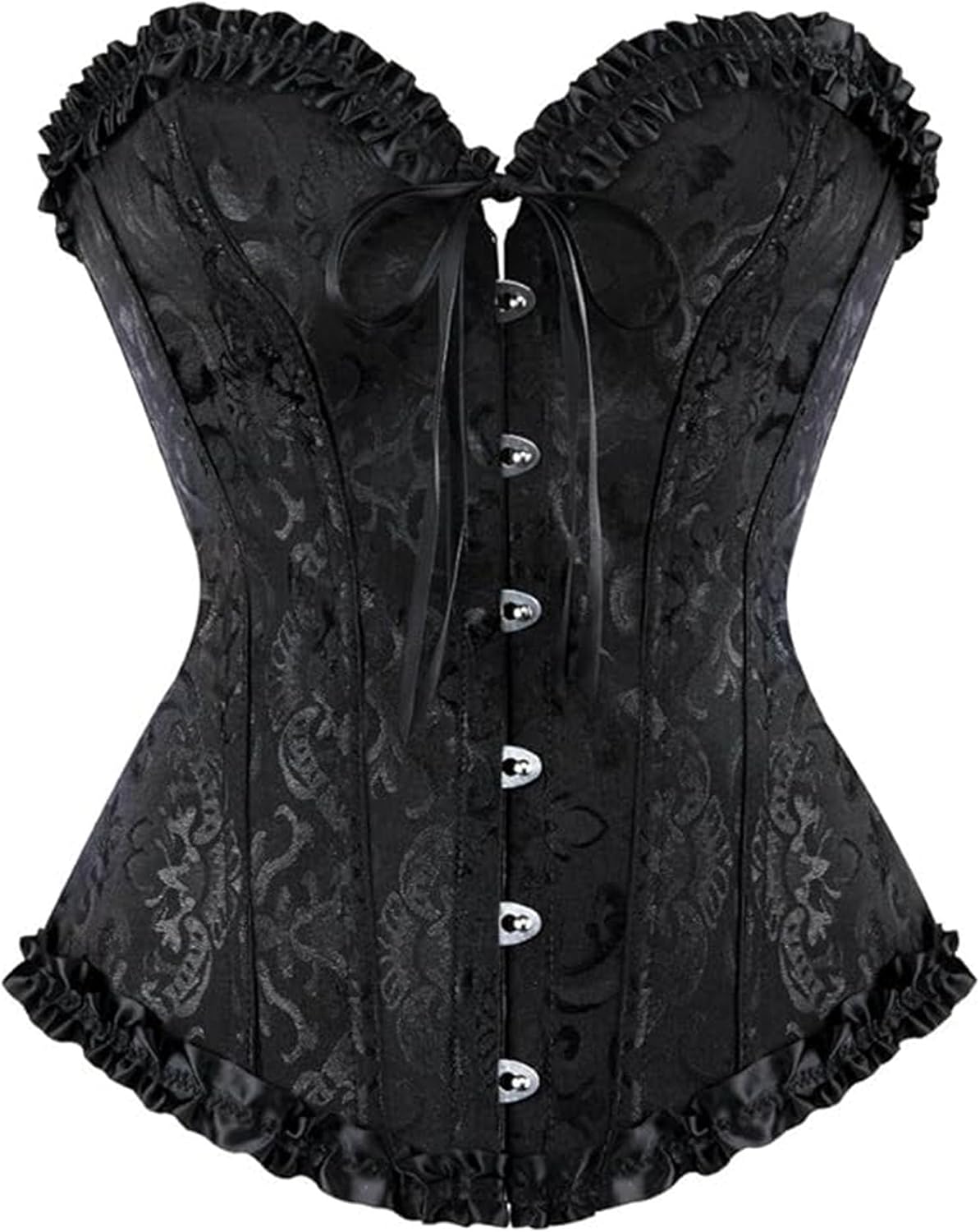 LSFYSZD Women's Lace Up Boned Overbust Corset Bustier Lingerie Bodyshaper Top Plus Size
