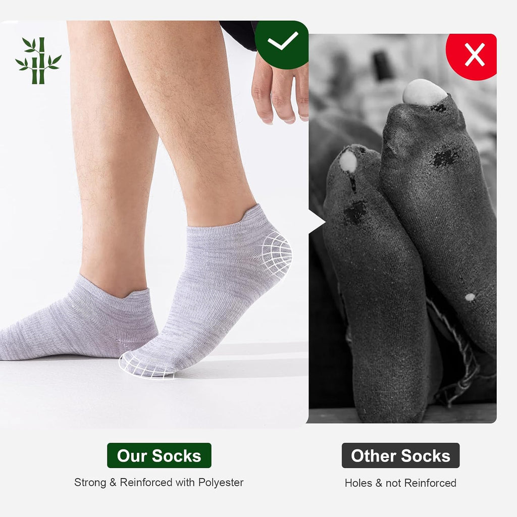 Niorasen Bamboo Trainer Socks for Men & Women, 6 Pairs, Low Cut