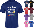Varsany Personalised T Shirts Mens Womens Kids UK - Customised T Shirt with Any Text and Photo, Long-Lasting Printing - Design Your Own Custom T Shirt