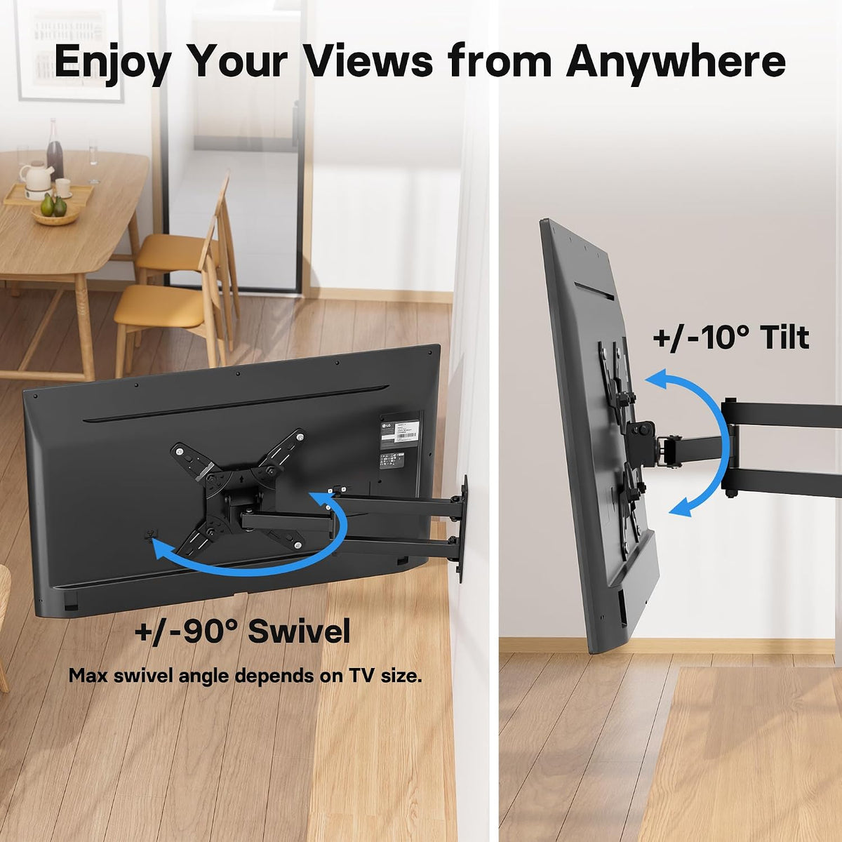 BONTEC TV Wall Bracket for 13-42 Inch TVs, Full Motion TV Wall Mount, 20 kg