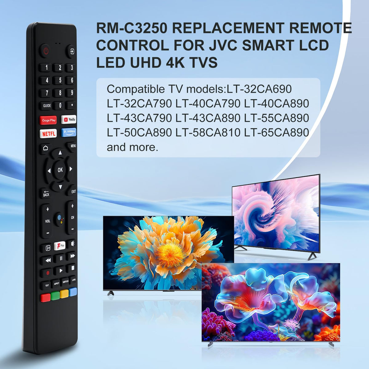 Replacement Voice Remote Control for Google Chromecast 4k Snow Streaming Media Player,Remote for Chromecast with Google TV HD/4K,Voice Remote Controls Replacement(Remote Control Only)