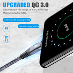 2-Pack 2m 60W USB C to USB C Charger Cable, PD Type C Super Fast Charging for iPhone 17 air 16 15 MacBook iPad Pro, Samsung Flip Fold 7 6 5 S26 S25 S24 S23 Ultra, Steam Deck, Nintendo Switch etc