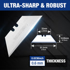 WORKPRO Utility Knife Blades, 100-Pack SK5 Steel Blades with Dispenser