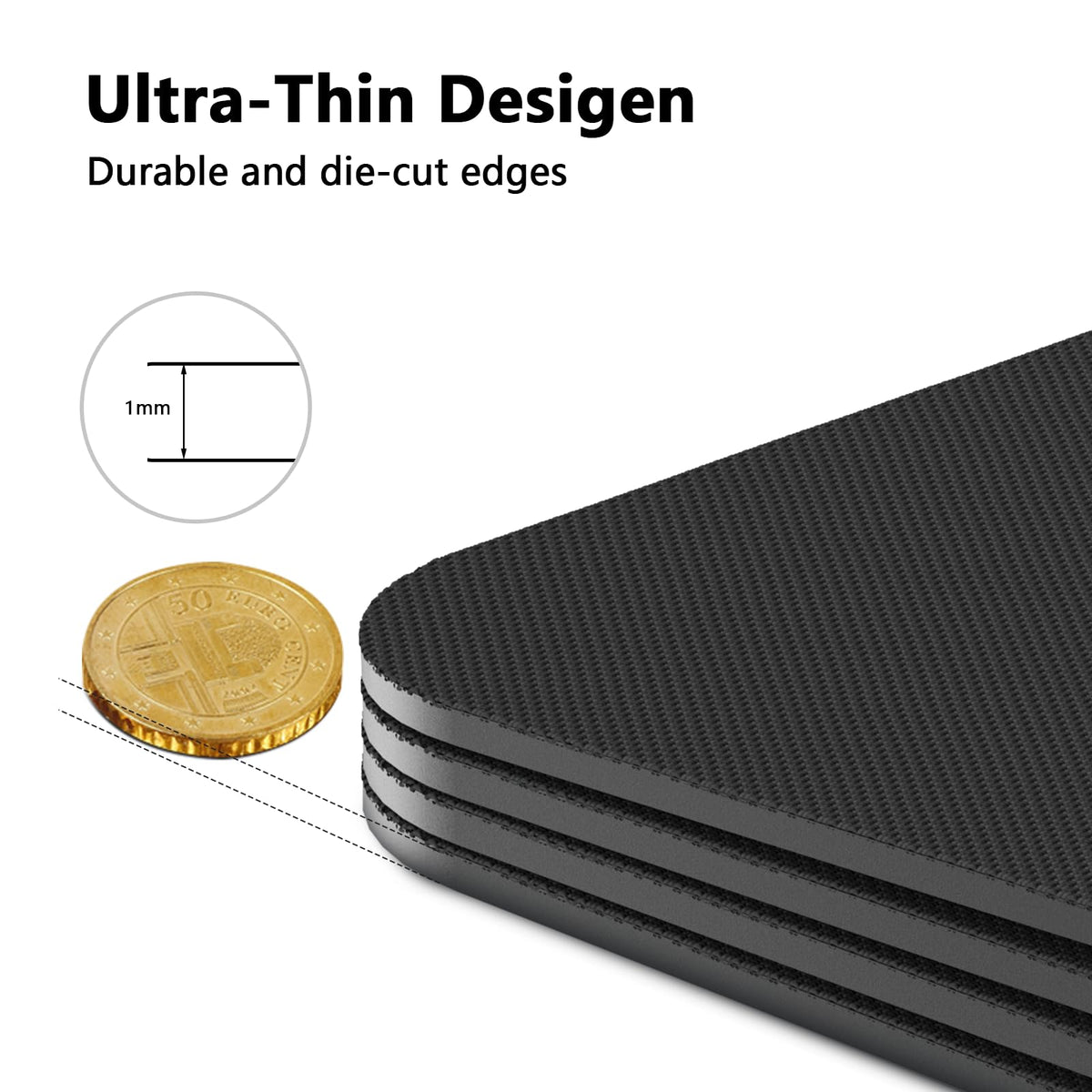 cimetech Mouse Mat, Gaming Mouse Pad, Ultra Thin Portable Mousepad, Black