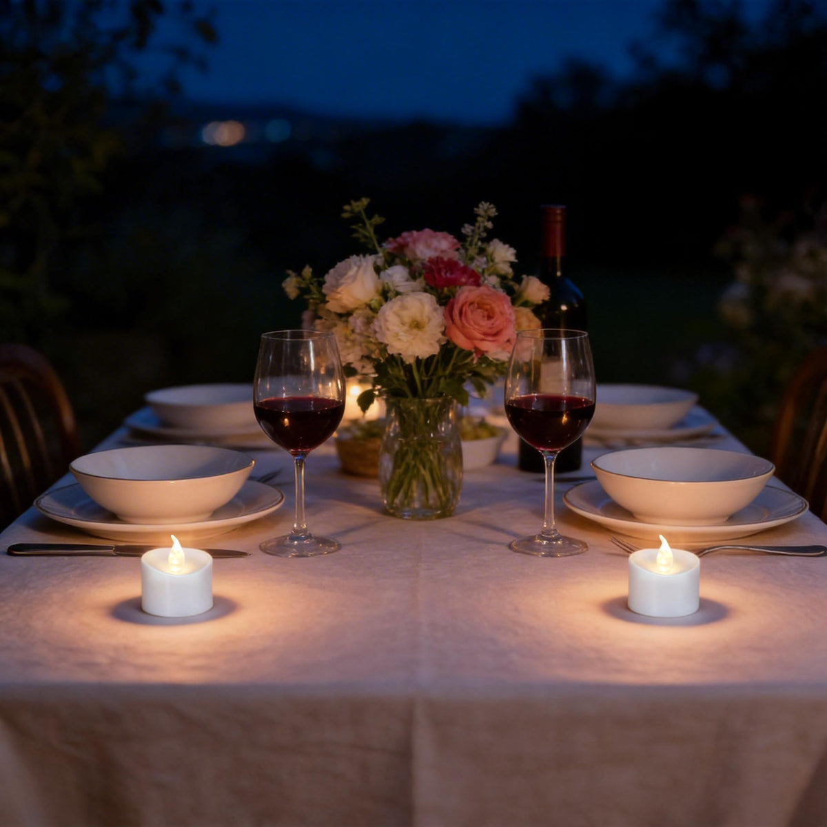 100 Pack Flickering LED Tea Lights, Last 100H+, Warm White Light