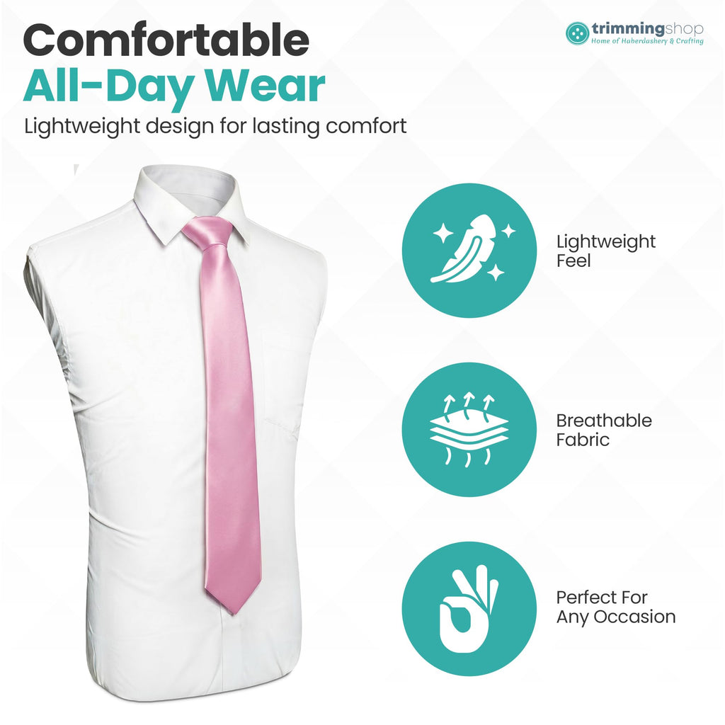 Trimming Shop 5cm Slim Skinny Solid Colour Necktie for Mens