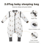 Baby Sleeping Bag with Feet, 2.0 Tog, Removable Sleeves 6-18 months