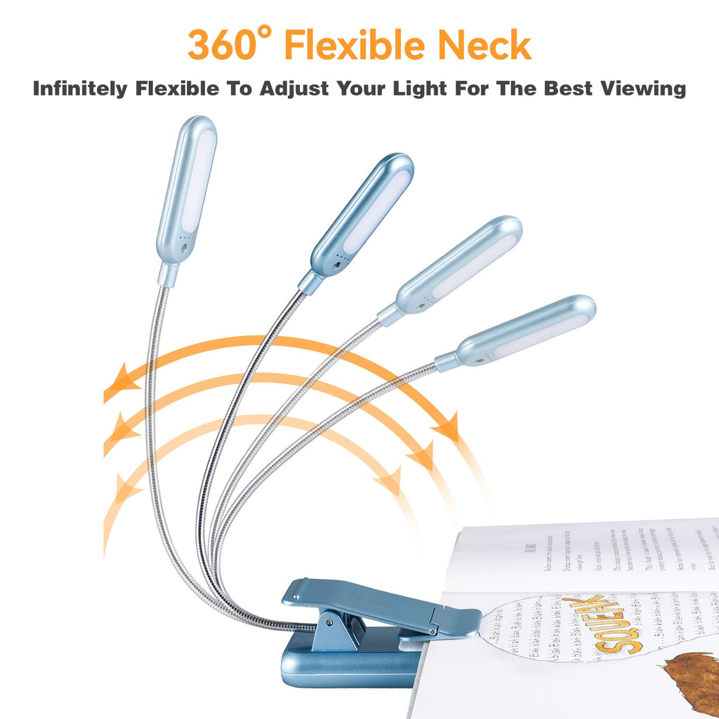 VAVOFO Rechargeable Reading Light, Clip on Book Light for Reading in Bed