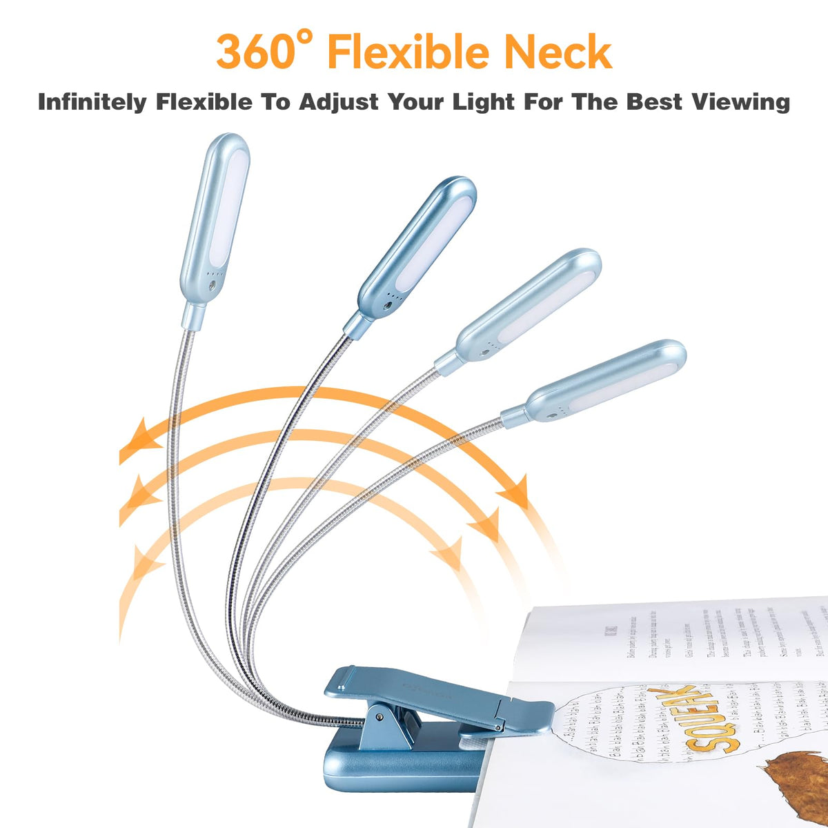 VAVOFO Rechargeable Reading Light, Clip on Book Light for Reading in Bed