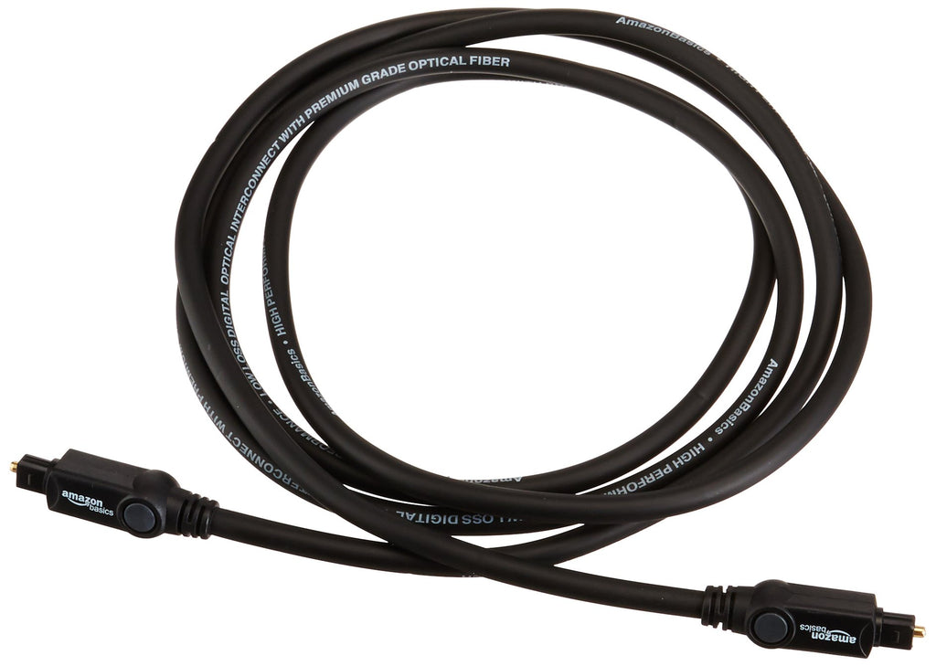 Amazon Basics Toslink Optical Audio Cable for Sound Bar, Home Theatre, 1 m, Black
