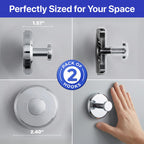 HOME SO Suction Cup Hooks for Shower & Bathroom Towel Holder 2-Pack Black