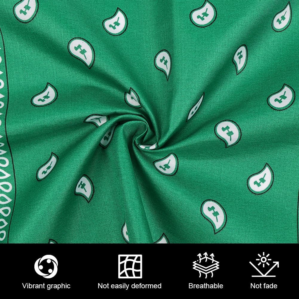 Aomig Bandana Head Scarf for Men and Women, Stylish Cowboy Headband Handkerchief, Multi-purpose Hair Scarf Paisley Print Unisex Headwraps, Bib Party Face Covering Headwear for Motorcycling