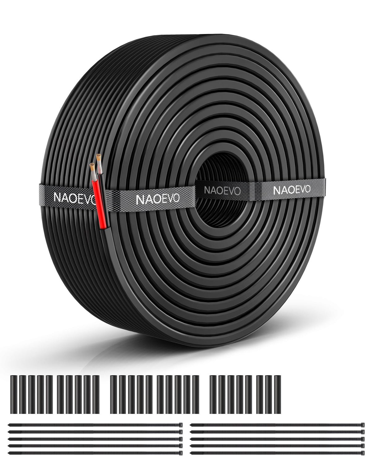 NAOEVO 14 Gauge Wire 3 Conductor, 14 Gauge Automotive Wire 12V Cable, 50FT