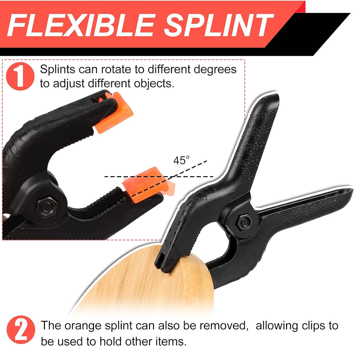 12 Pack Plastic Spring Clamps, 3.5inch Small Heavy Duty Clips for Crafts, Backdrop Stand, Woodworking, Photography Studios (Black)