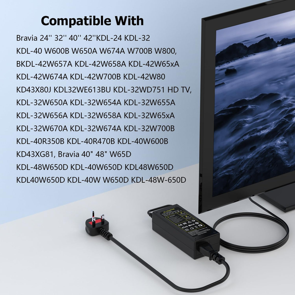 65W Laptop Charger Compatible with Microsoft Surface Pro Laptop Book Go