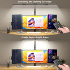 Airlonv LED Desk Lamp with Clamp, 17" Stepless Dimming Light, Black