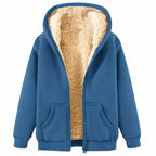 Fleece Jacket Women Teddy Fleece Hoodies Sherpa Lined Fuzzy Sweatshirts with Pockets Full Zip Hooded Fall Winter Warm Coat Outwear Thermal Clothing