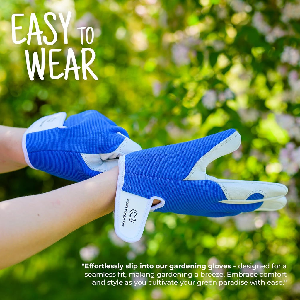 WESTWOOD FOX Ladies/Mens Leather Gardening Gloves Thorn Proof Rigger Garden work gloves, Safety Working Gloves, Premium Quality (Babypink, M)