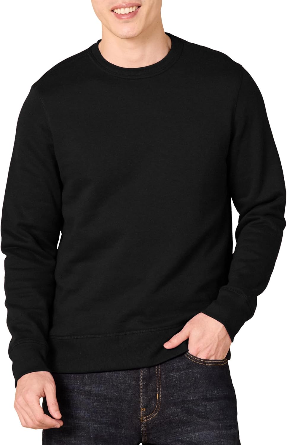 Amazon Essentials Men's Crew-Neck Fleece Sweatshirt with Ribbing (Available in Big and Tall)