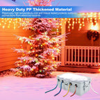 Hrensaw Medium Outdoor Electrical Box(10.6x5.5x4.5inch),Weatherproof Connection Box w/6 Cable Entry,IP54 Waterproof Extension Cord Cover Protect Power Strip,Timer,Plug,Holiday Lights,Black
