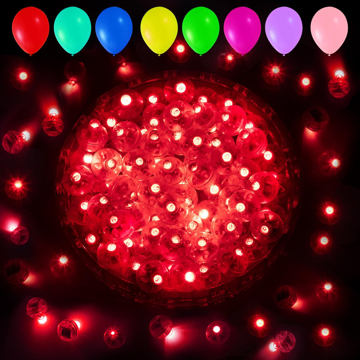Aogist 200pcs 10-Colors Mini Lights with Hook,Long Standby Time Waterproof LED Balloon Light,Battery Powered,Ball Lamp for Balloon Paper Lantern Birthday Party Christmas Halloween