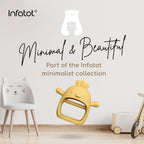 Infatot® Teething Toys for Baby Gifts – Chipmunk Silicone Mitten Teether, Soothing Glove for Infants, Baby Toys 0-6 Months, Soft Chewable Teether Toy to Prevent Finger Sucking, CM Blue.