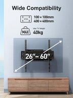 PERLESMITH TV Wall Bracket, Swivel Tilt Wall Mount for 26-70 Inch Flat & Curved TVs up to 45kg, Max. VESA 400x400mm