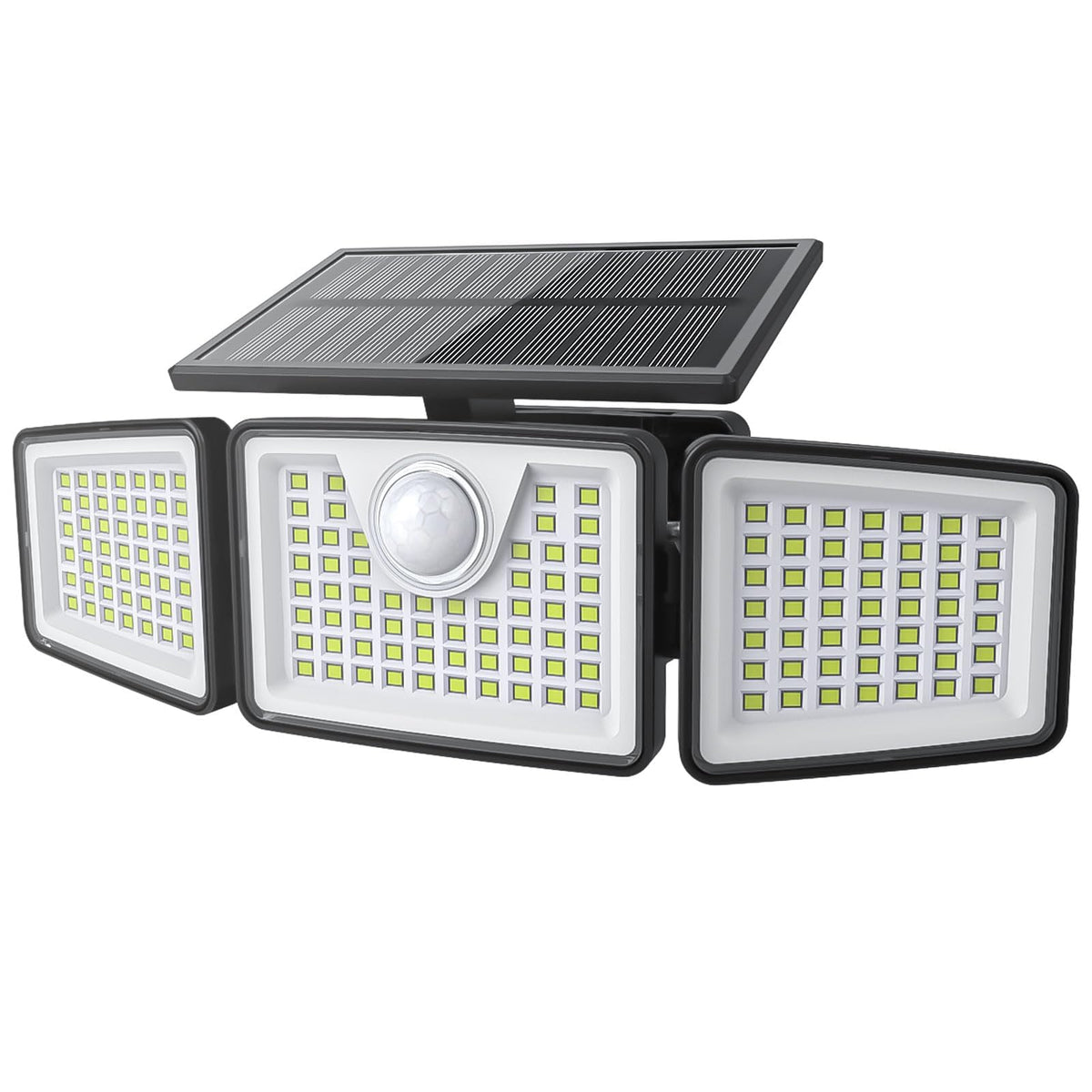 daphino 2500LM Solar Lights, Motion Sensor Outdoor Lights, 3-Head, 2 Pack