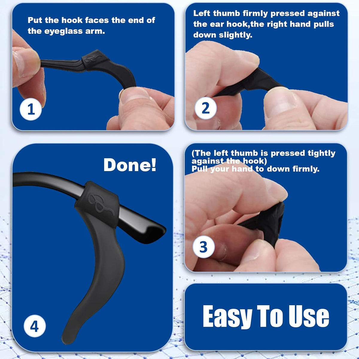 SMARTTOP Eyeglass Ear Grip-20 Pairs eye glasses ear grippers Anti-slip holders for ears,Silicone Ear Hook,glasses ear grip Retainer for Sports Glass Sunglasses Reading