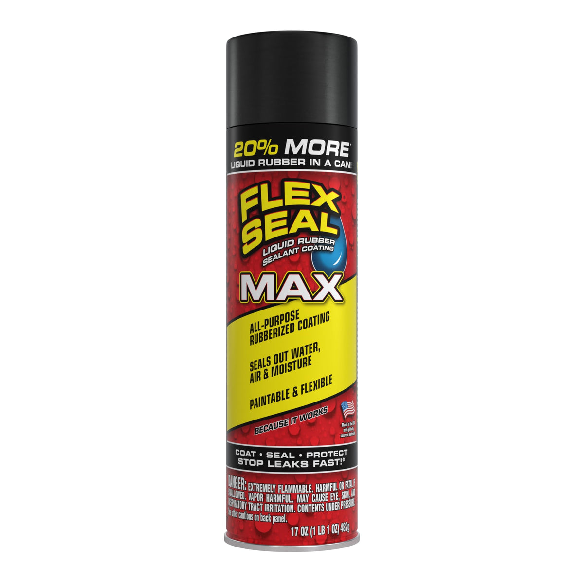 Flex Seal Spray Rubber Sealant Coating, Waterproof, Clear, 14 oz, 1-Pack