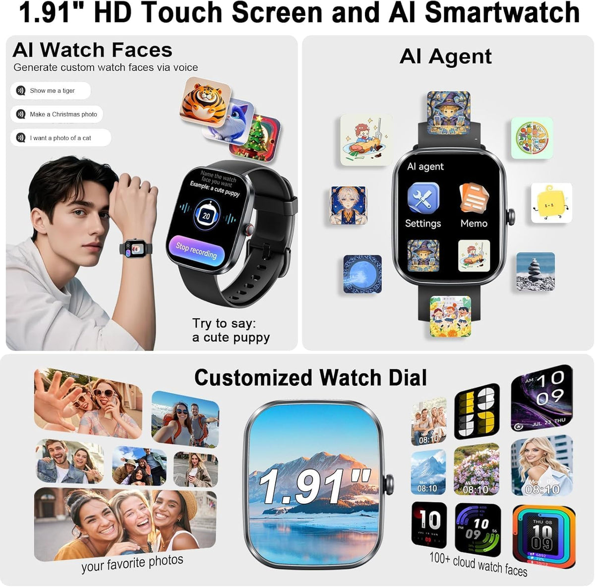 Motast Smart Watch, Fitness Tracker 1.69'' HD for Men Women
