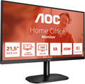 AOC 22B2H - 22 inch FHD Monitor, 75Hz, VA, 7ms Frameless design, Tilt, lowBlue Mode, Flicker Free (1920 x 1080 @ 75Hz, HDMI/VGA)