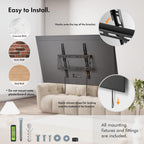 VonHaus TV Wall Bracket for 32-75" Screens, Ultra-Slim TV Bracket with Spirit Level, Flat to Wall Mount, 55kg Capacity, Max VESA : 400x400 mm