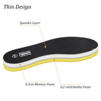 riemot Memory Foam Insoles for Men and Women - Replacement Shoe Inserts Comfort Cushioning for Sports Shoes, Trainers, Sneakers, Work Boots and Walking Shoes, Black with Yellow Base, UK8 / EU42