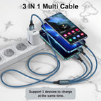 GIANAC Multi Charger Cable [3Pack 1.2M] 3 in 1 Charging Cable Nylon Braided