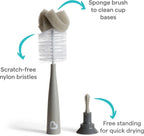 Munchkin 2 Pack Sponge Bottle Brushes for Baby Cups | Built-in Teat | Grey
